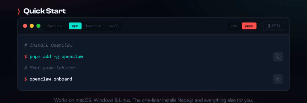 openclaw quick start