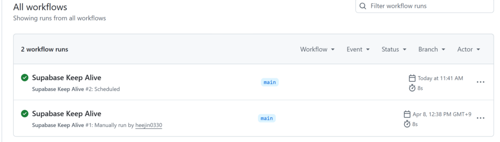 github workflows